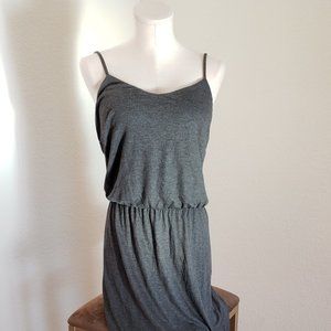 GAP Small Charcoal Heather Gray Adjustable Spaghetti Strap Stretch Maxi Dress